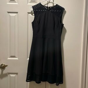 Lace Detail, Black Skater Dress 💞